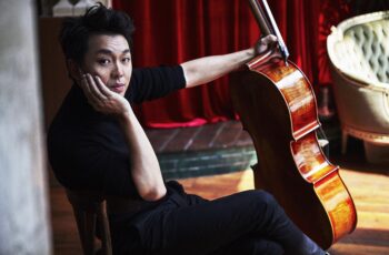 Cellist, Li Wei Qin with his cello